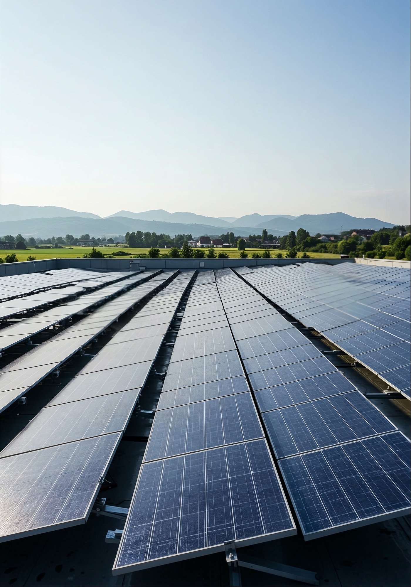 Close up of solar panels