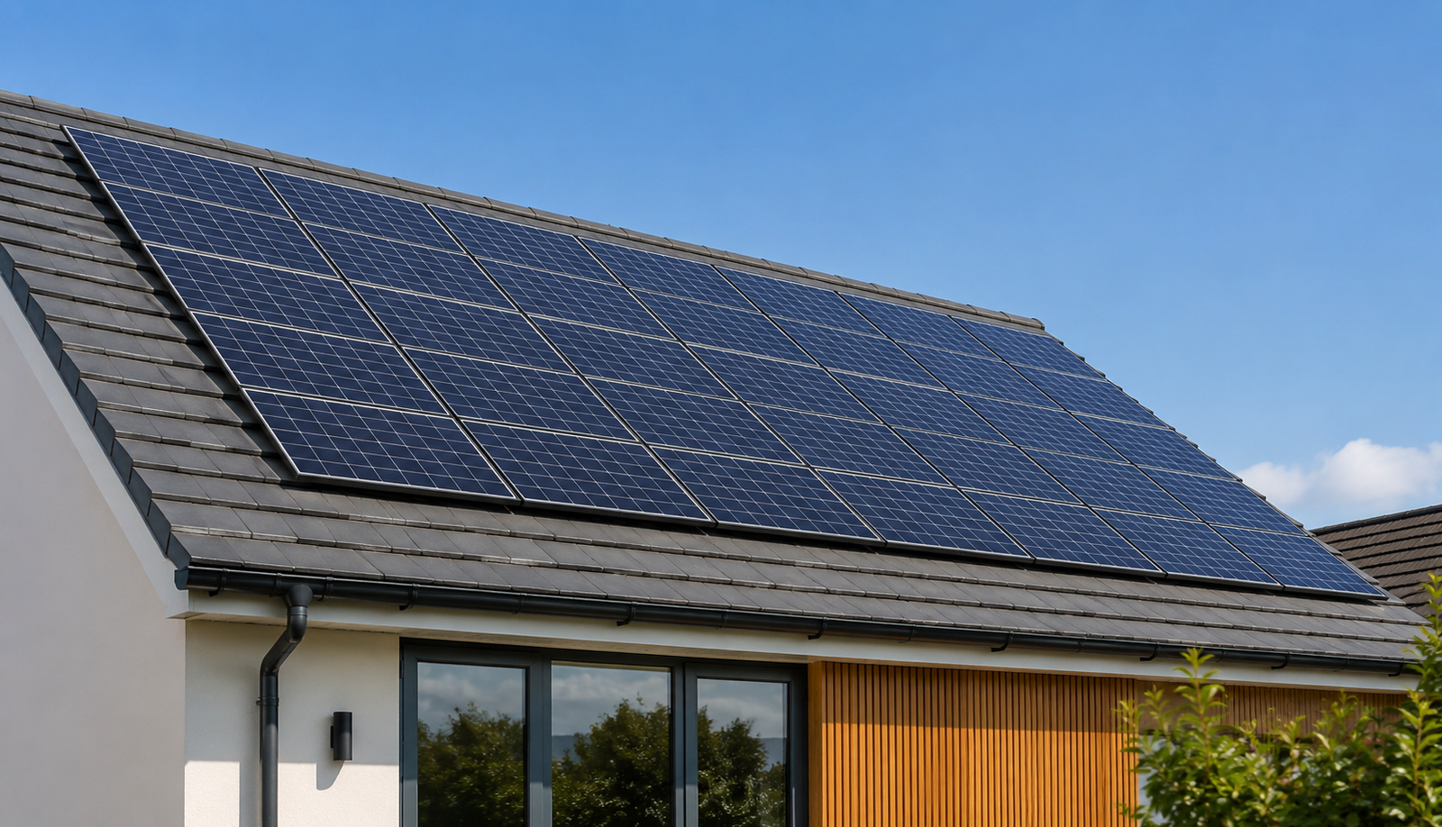 Home with solar panels installed