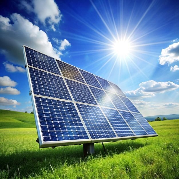 Solar panels against a blue sky